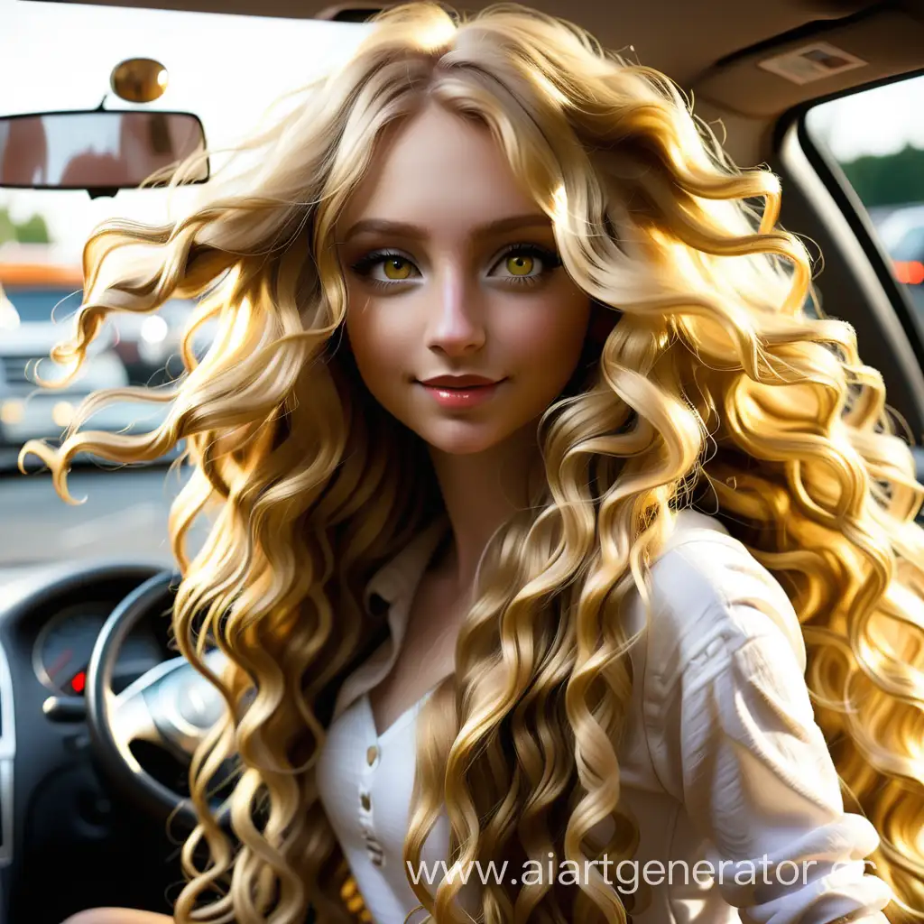 девушка с длинными волнистыми золотистыми волосами, водитель автомобиля, танцовщица, алкоголичка
