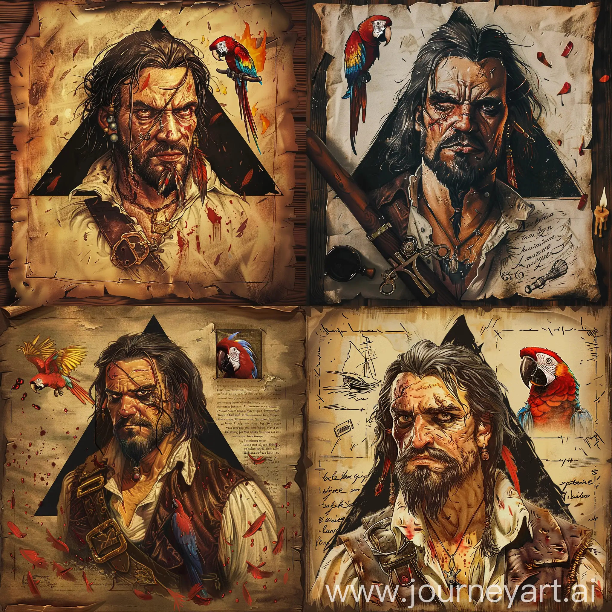 Pirate-in-Black-Triangle-Parchment-Poster