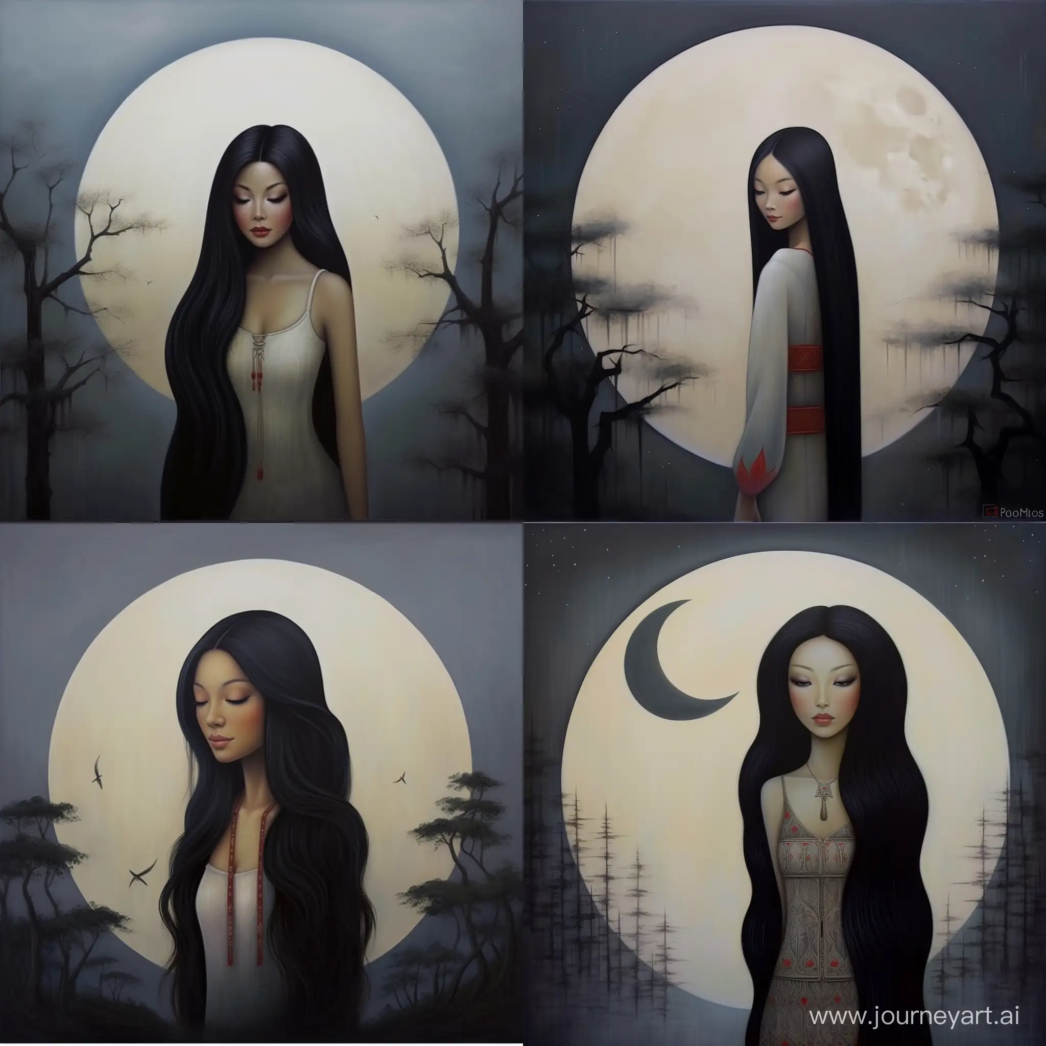 Enchanting-Oriental-Beauty-Making-Wishes-under-the-Full-Moon