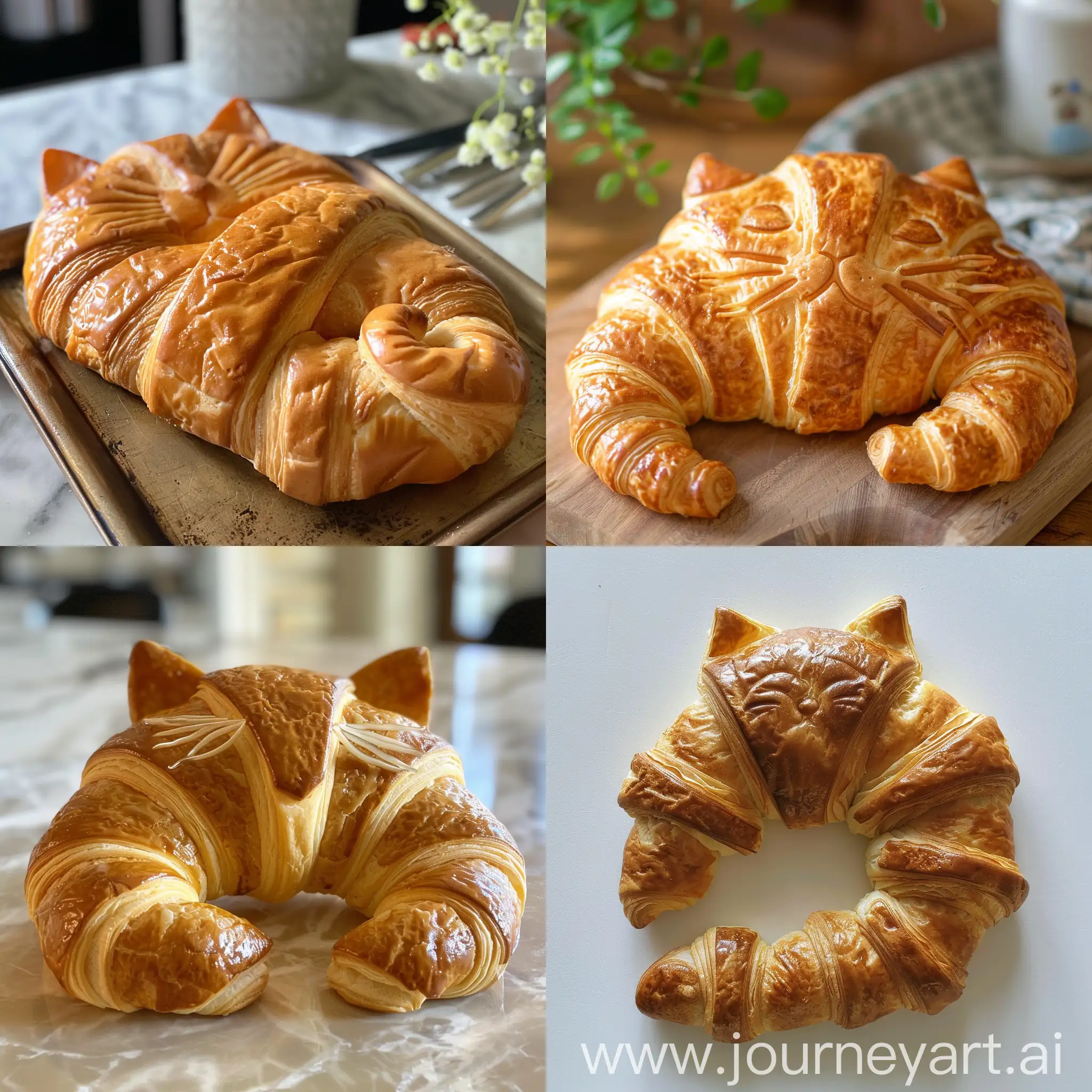 Cat shaped croissant