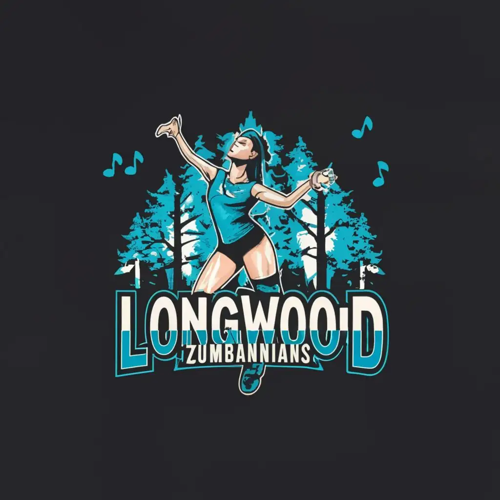 LOGO-Design-For-Longwood-Zumbanians-Dynamic-Dance-Fitness-Logo-with-Blue-Gradient-and-Music-Note-Motif