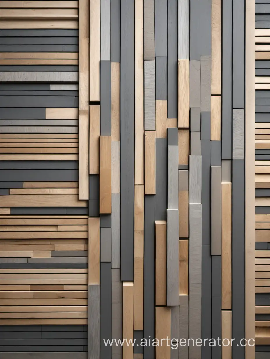 абстрактная стена из дерева и серого плоская с крупными плоскими элементами