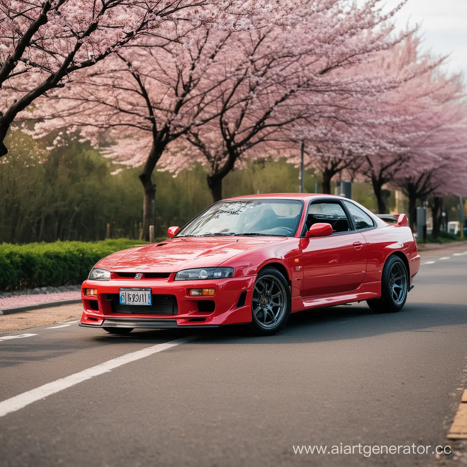 Nissan-Silvia-Amidst-Cherry-Blossom-Wonderland