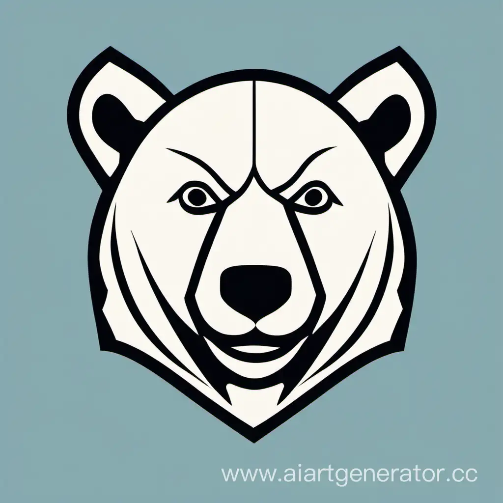 Minimalistic-White-Bear-Head-Illustration-in-Tricolor