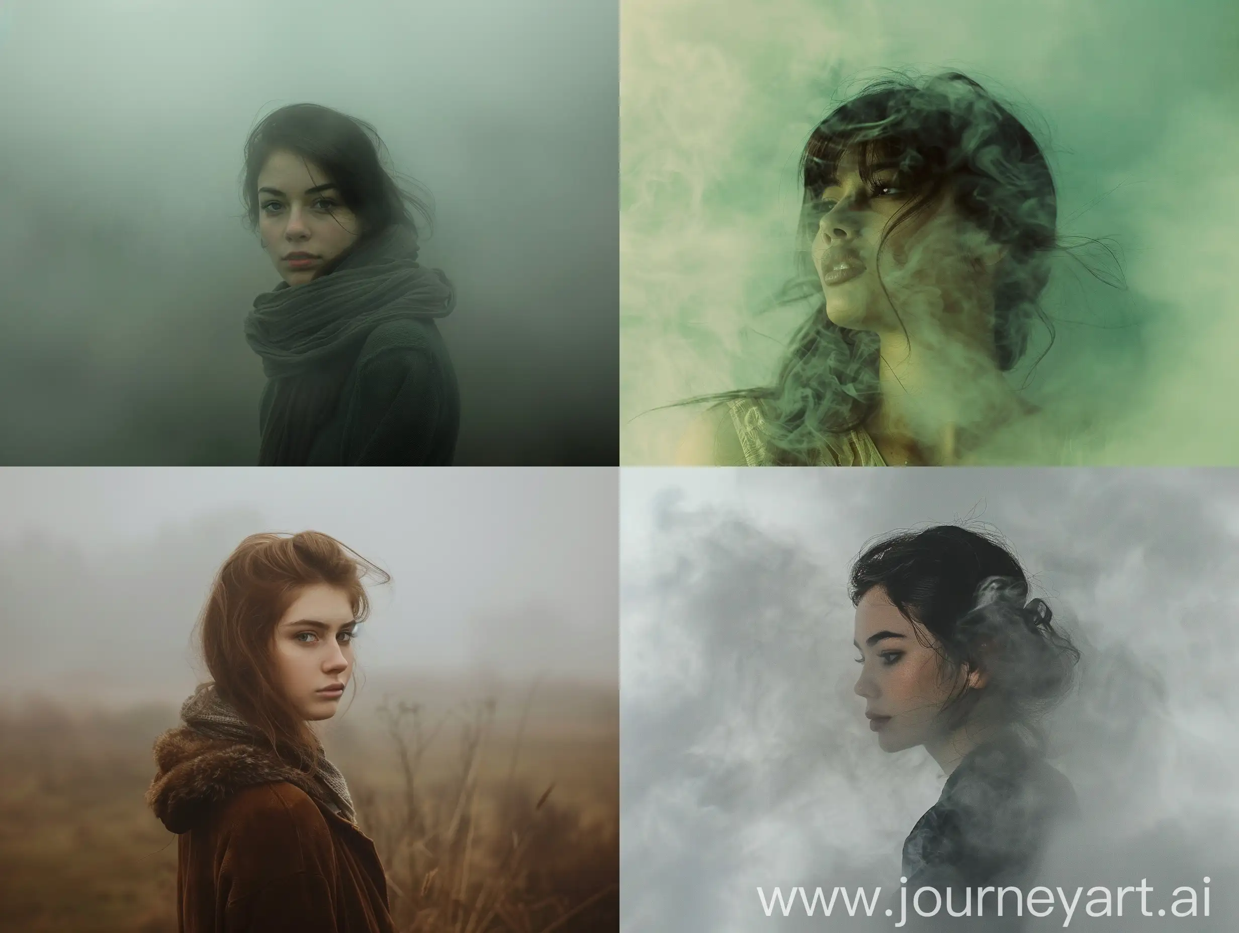 An attractive woman in a Fog
