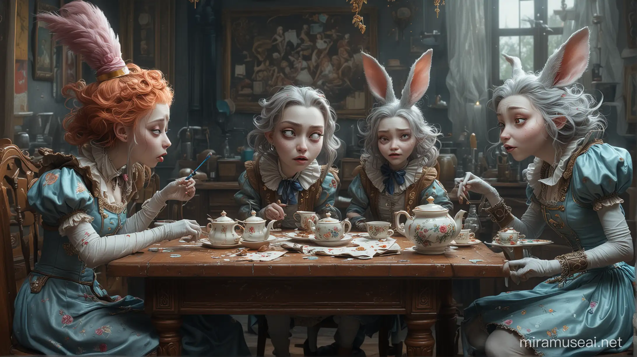 Surreal Tea Party Magical Dream Realism Bizarre Art