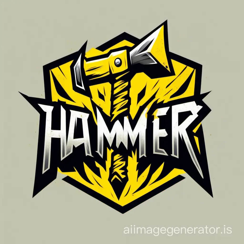 logotype with angry yellow hammer