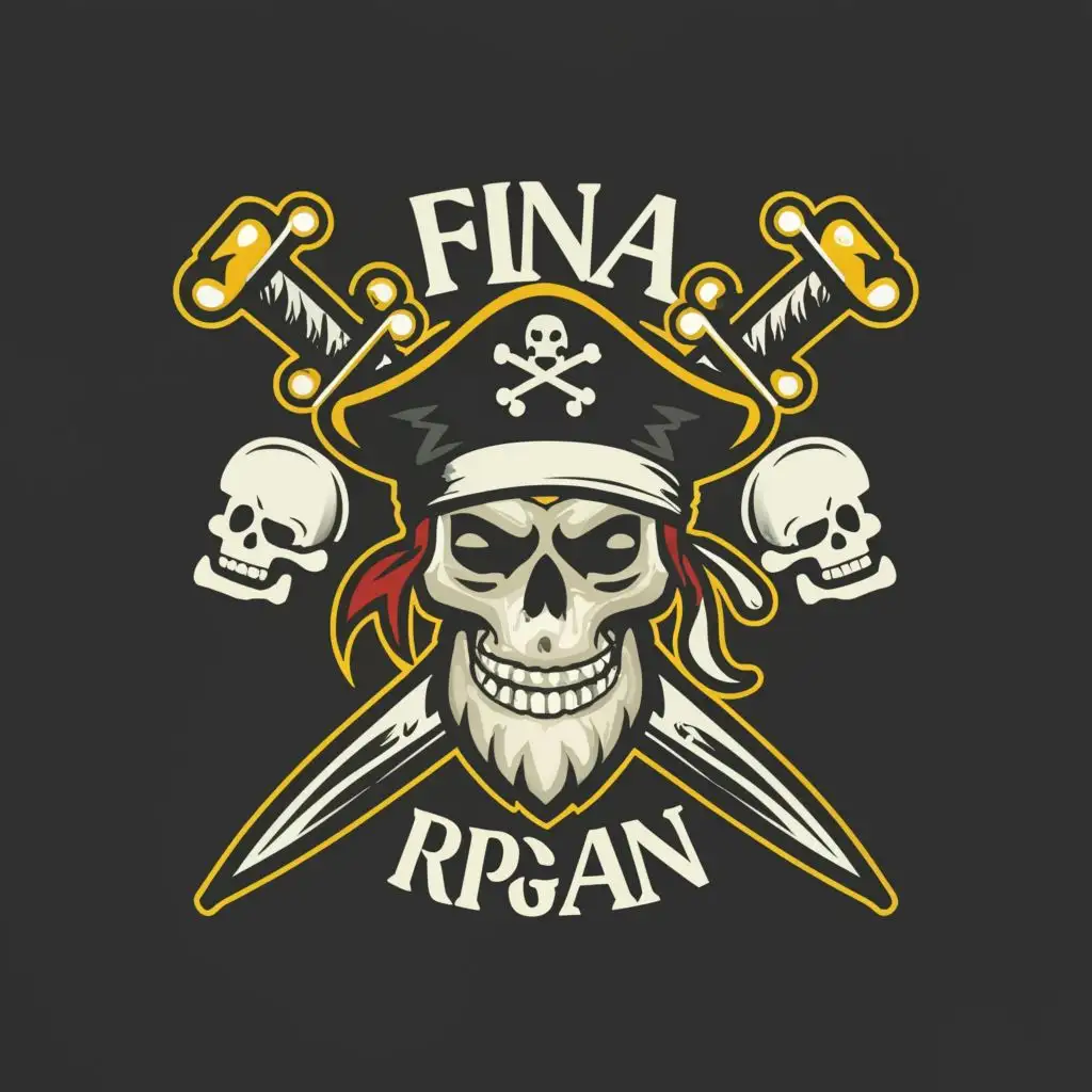 LOGO-Design-for-FinalRPGman-Skull-and-Bone-Pirate-Typography