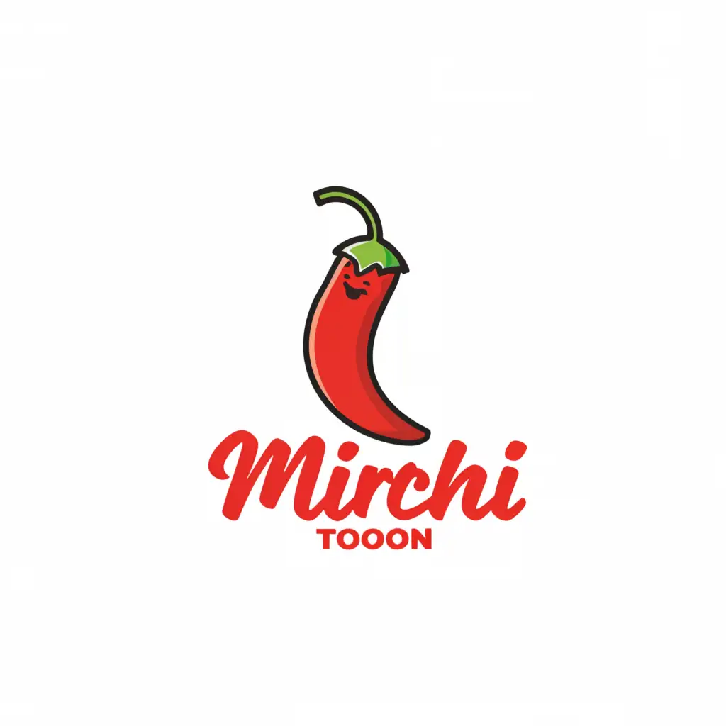 a logo design,with the text "Mirchi Toon", main symbol:Chilli,Moderate,clear background