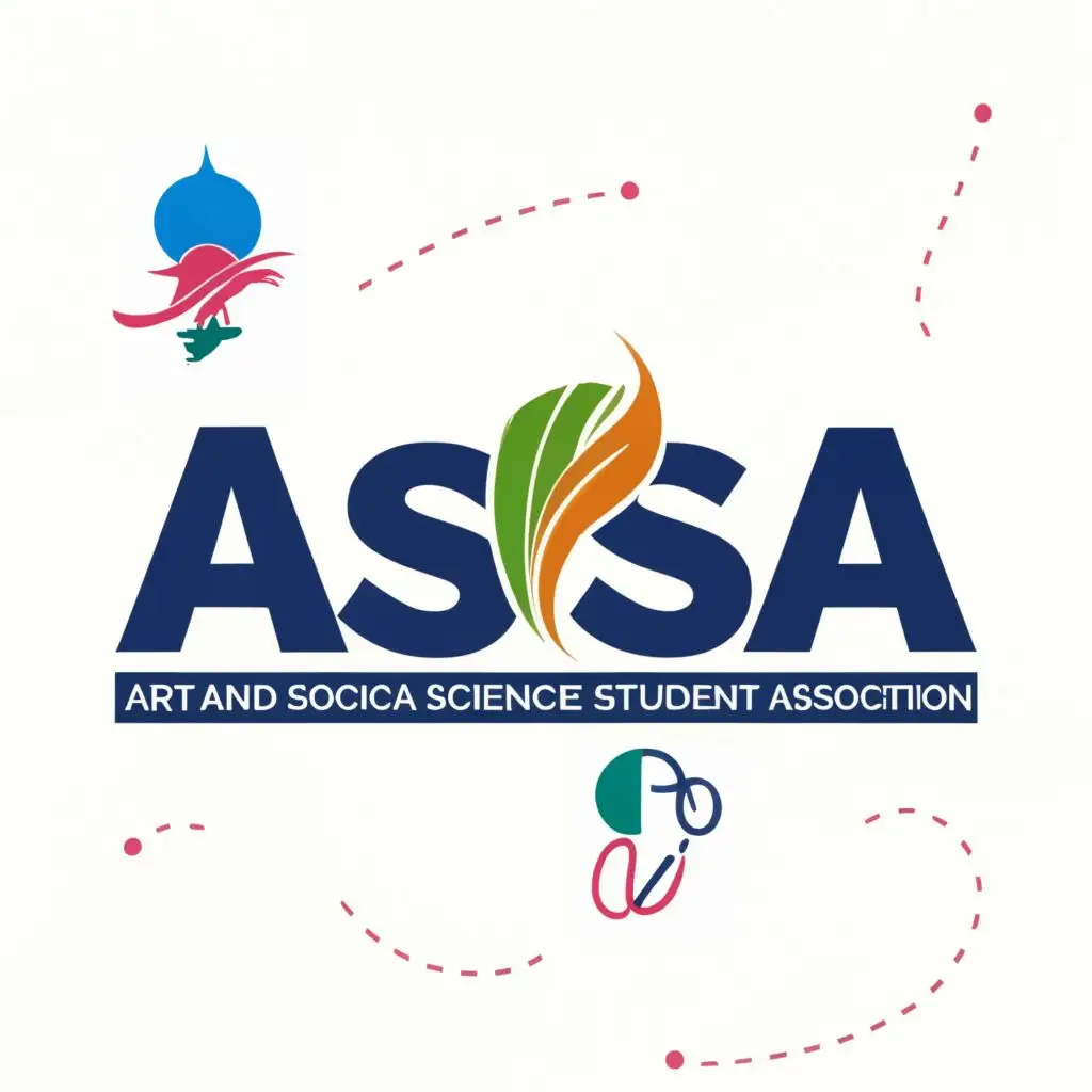 logo, ASOSSA, with the text "Art and social science student association", typography