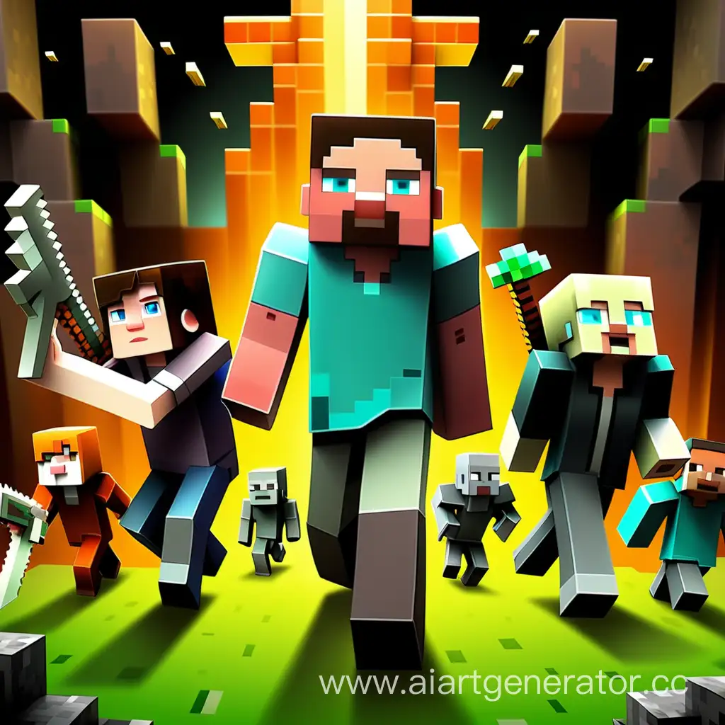 Hollywood-Stars-in-Minecraft-Movie-Poster-The-Hunger-Games-Style