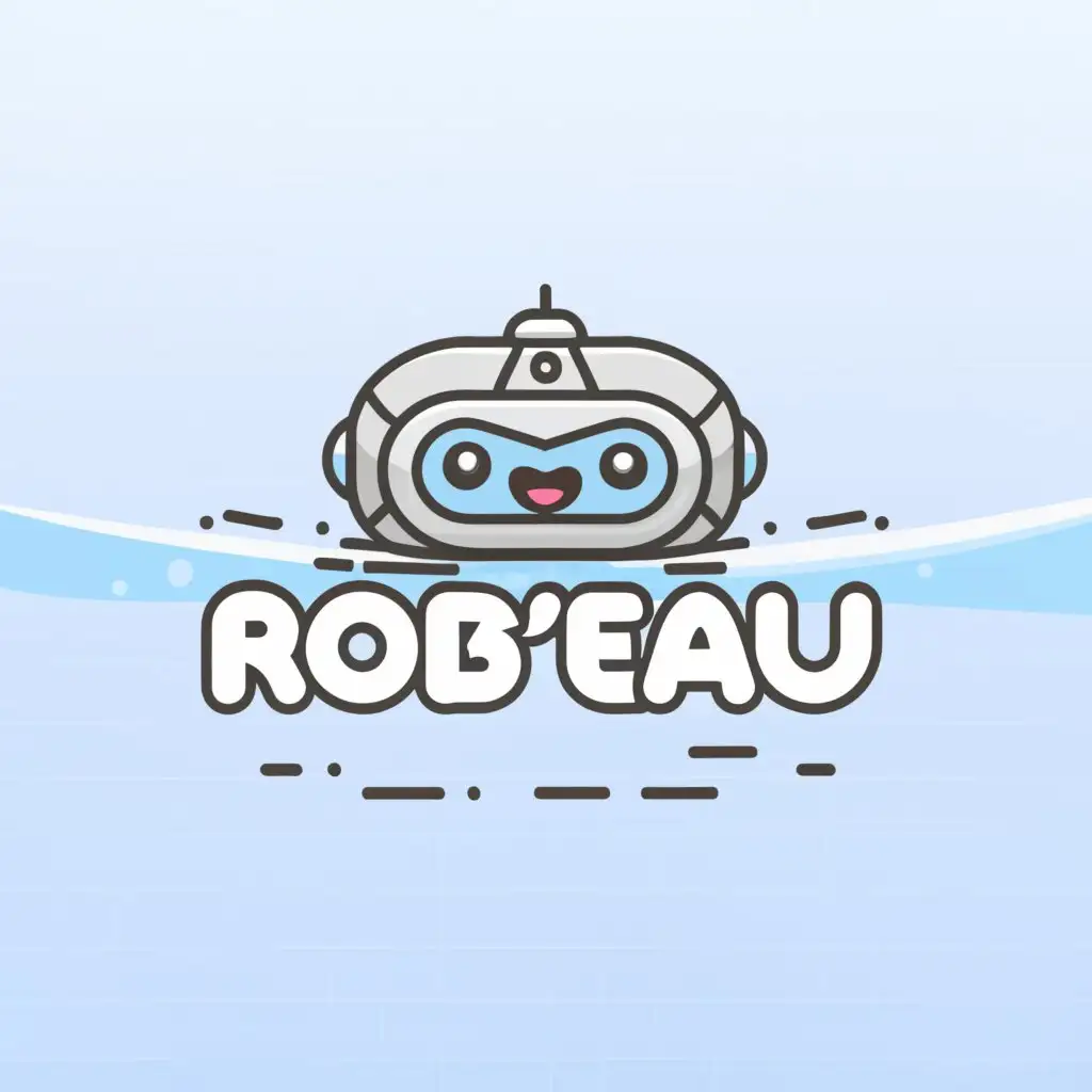 a logo design,with the text "Rob'eau", main symbol:Rob'eau , a robot vacuum cleaner for swimming pool,Moderate,clear background
