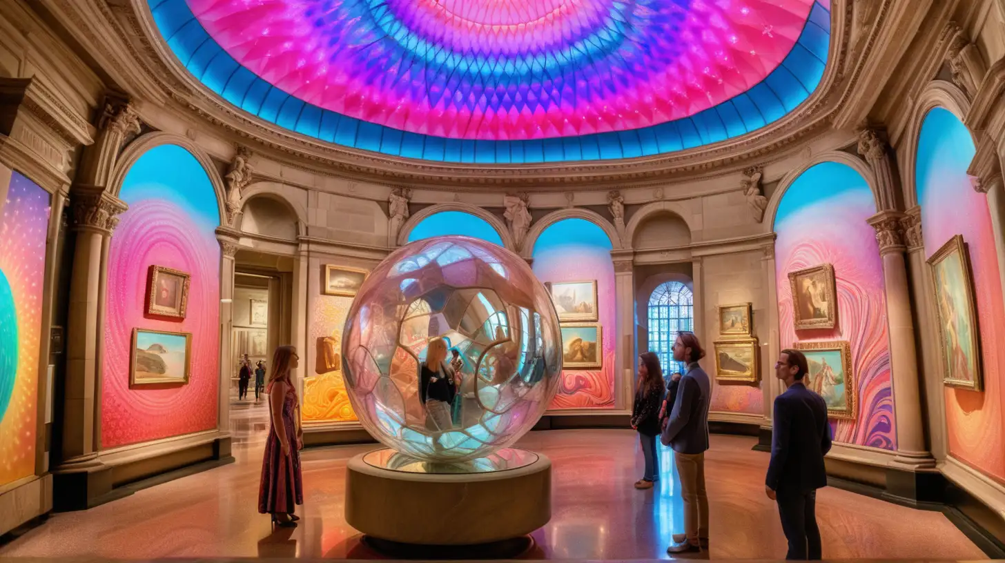 Dreamy Museum Glamour Shot with Convex and Psychedelic Elements