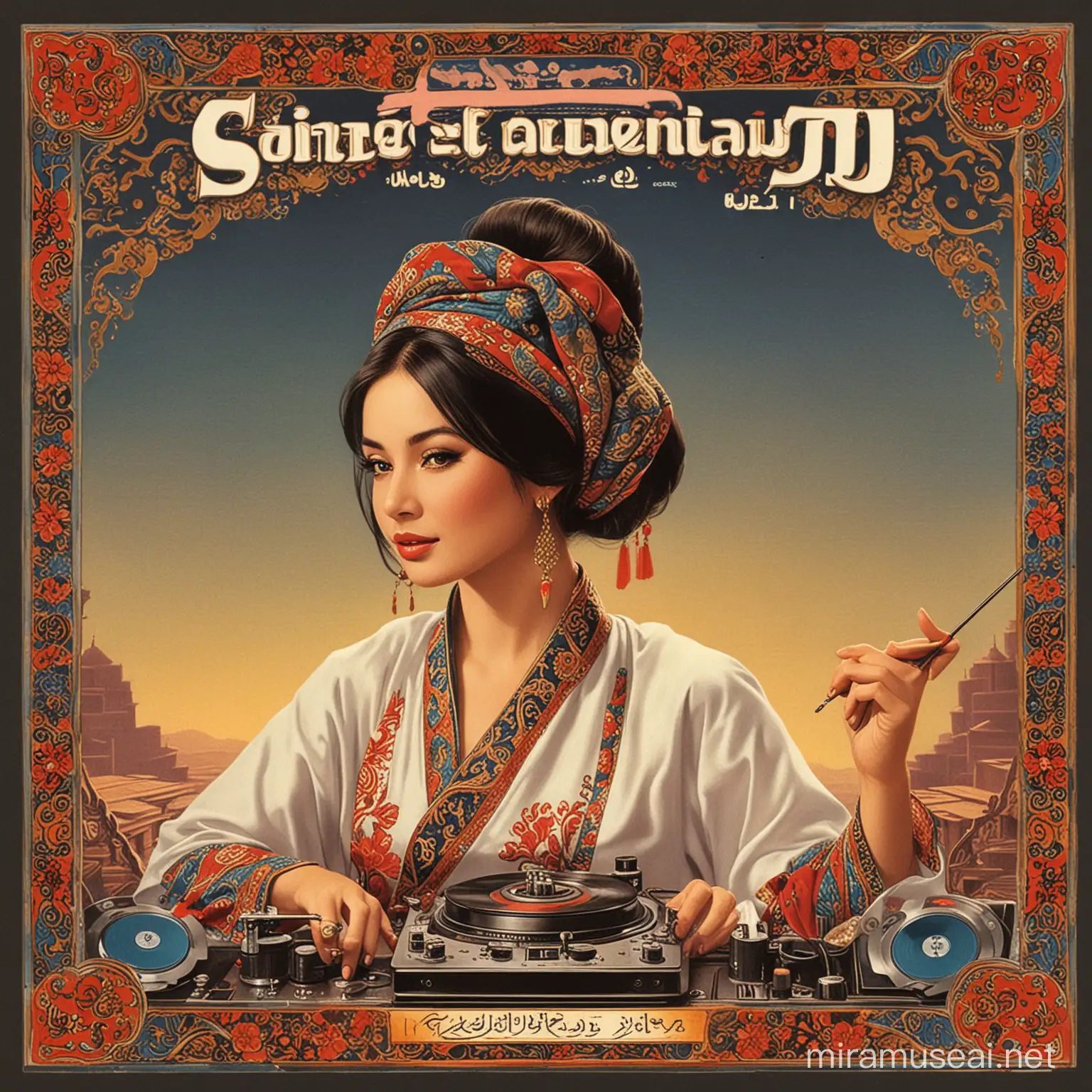 Oriental DJ Album Cover Vibrant Fusion of Eastern Beats and Modern Groove