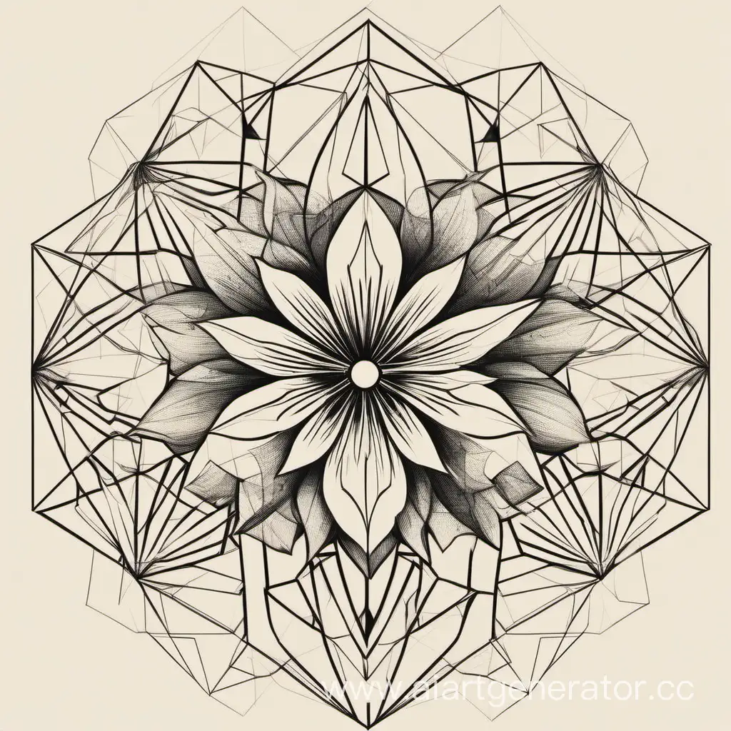 Vibrant-Floral-Patterns-with-Geometric-Shapes-Botanical-Elegance-in-Art