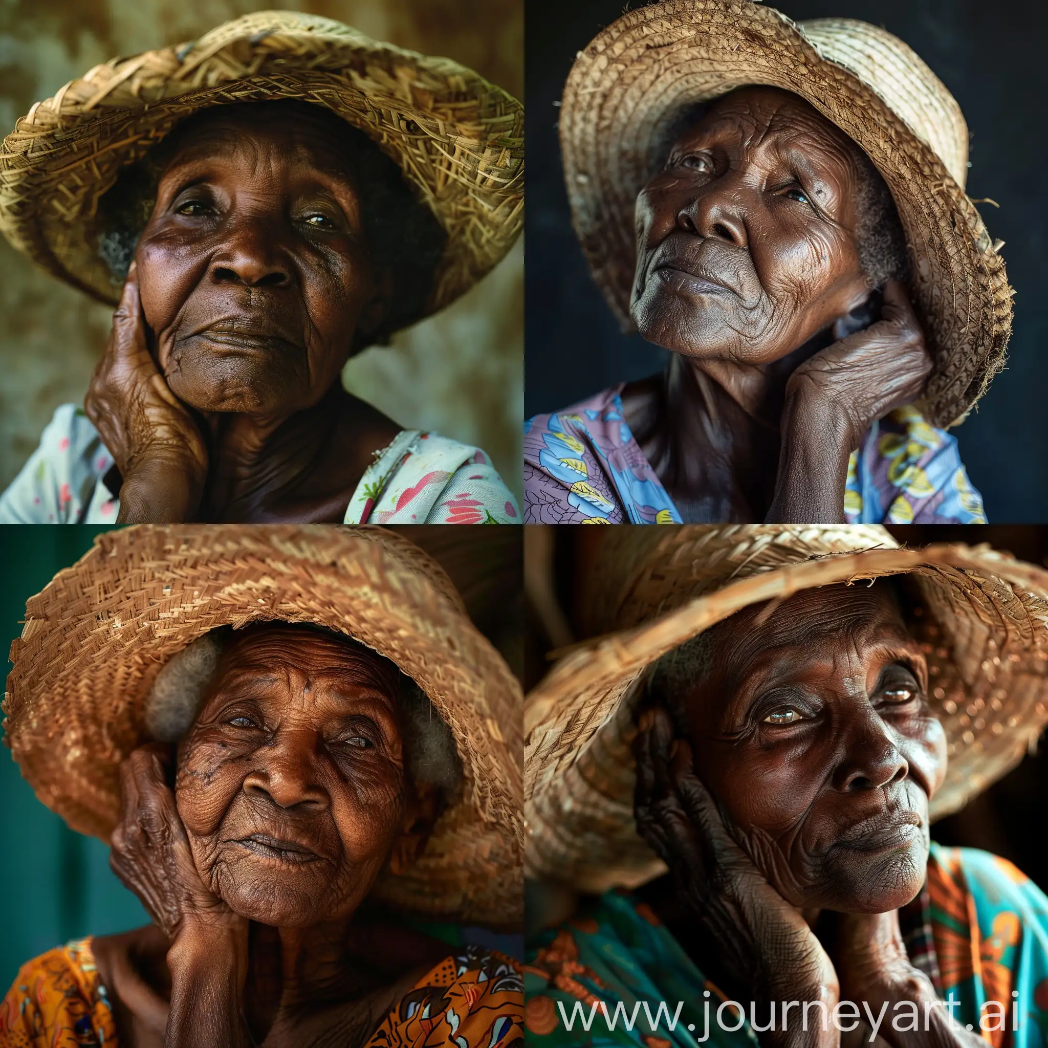 Elderly-African-Woman-in-Traditional-Straw-Hat-Portrait