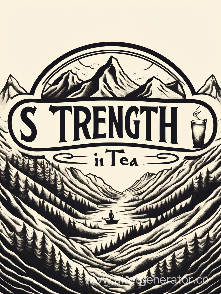 Vintage-Black-and-White-Tea-Shop-Logo-Friends-Brewing-Tea-in-the-Mountains