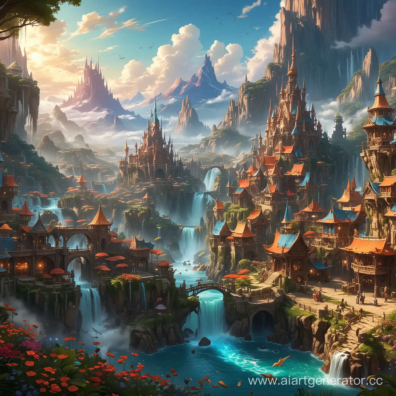Enchanted-Fantasy-World-with-Mythical-Creatures-and-Magical-Landscapes