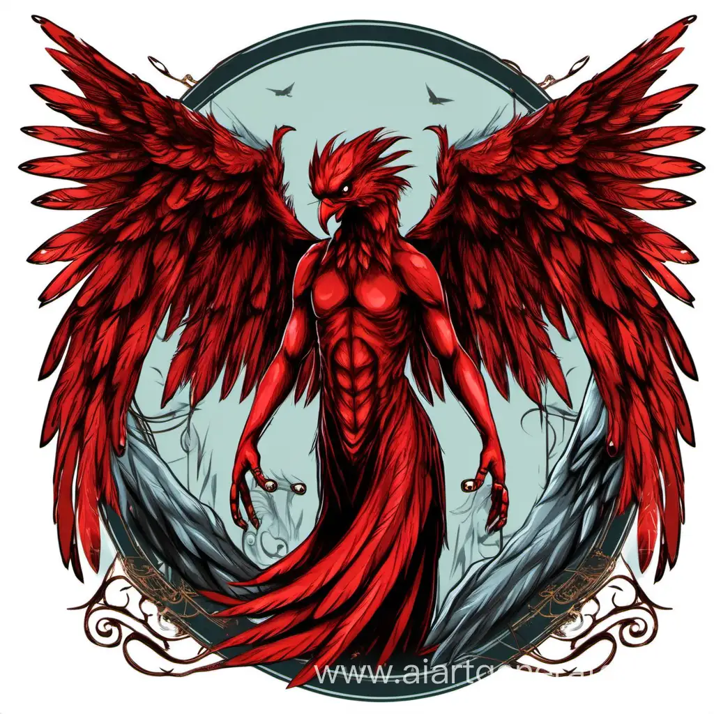 Vibrant-Red-Harpy-Soaring-Banner-Artwork