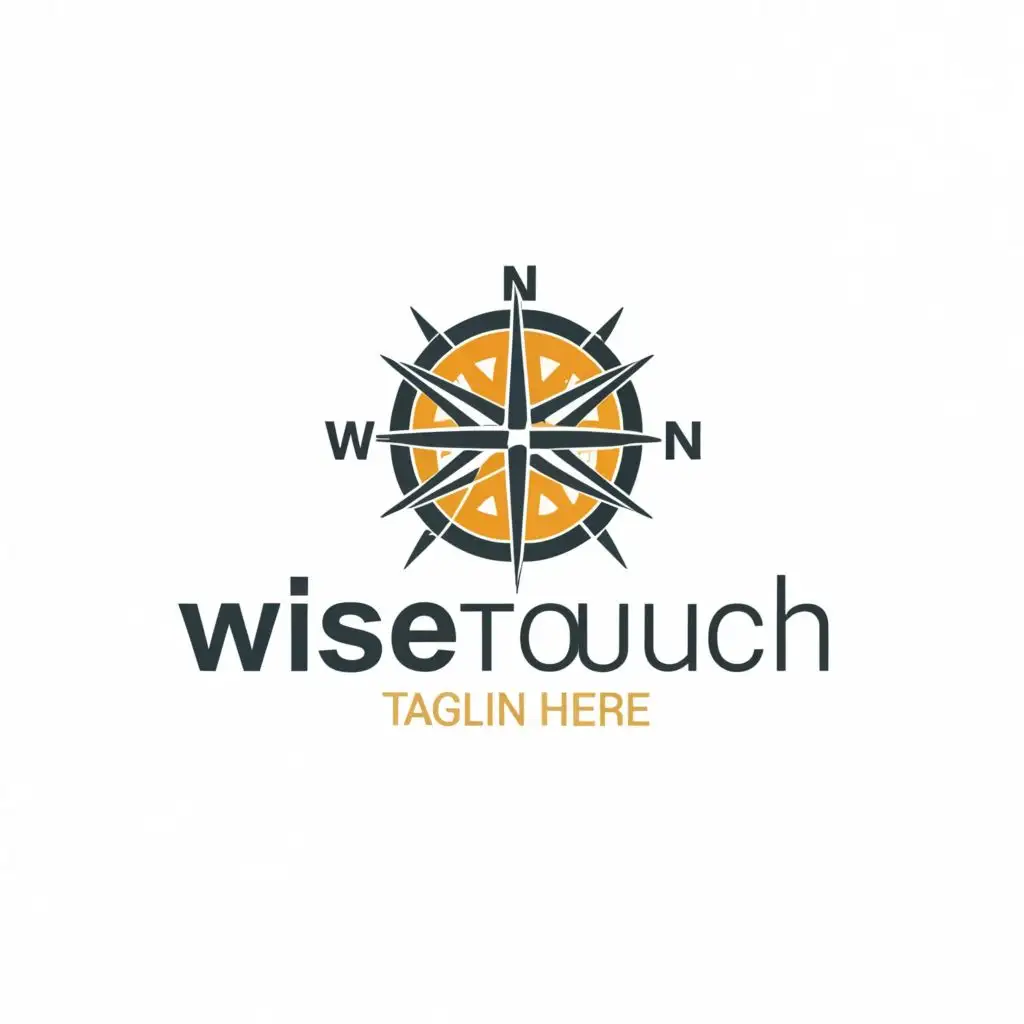 logo, compass, with the text "WiseTouch", typography, be used in Education industry