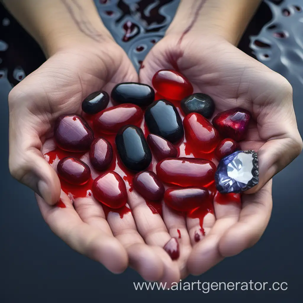 Glistening-Gemstones-Emerging-from-a-BloodStained-Pool