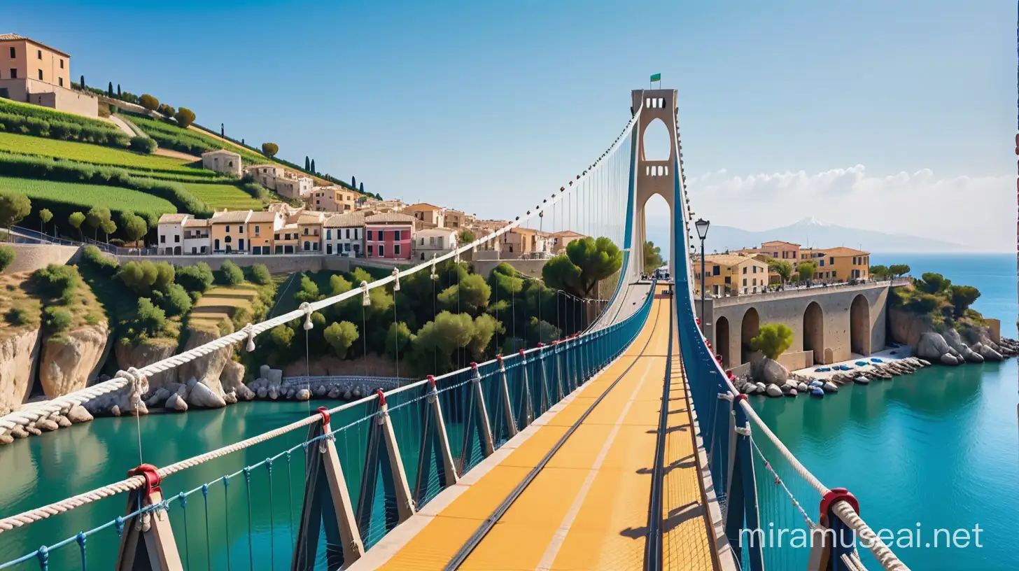 Magnificent Suspension Bridge Leading to Sicily