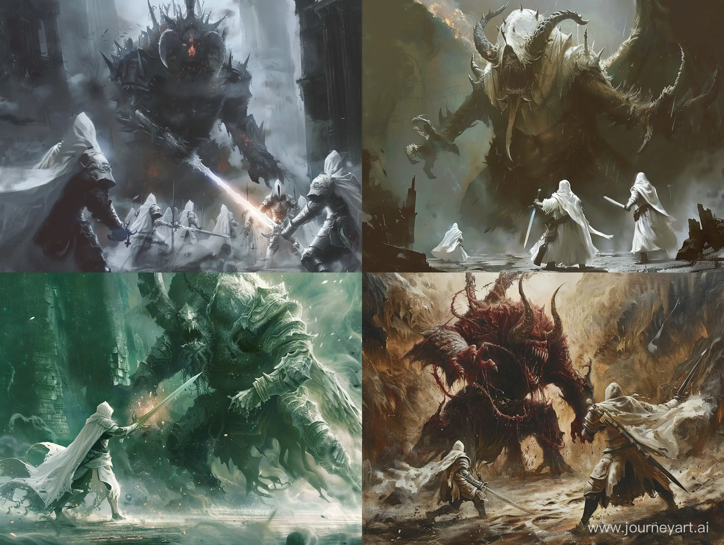 White-Knights-Battling-Cursed-Demon-Dark-Fantasy-Art
