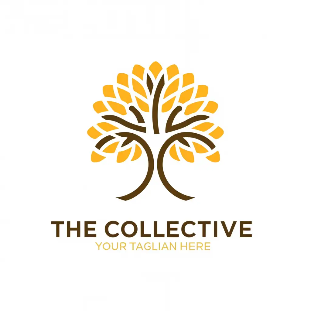 a logo design,with the text ""The Collective"", main symbol:Tree with sunlight behind,Moderate,be used in Religious industry,clear background
