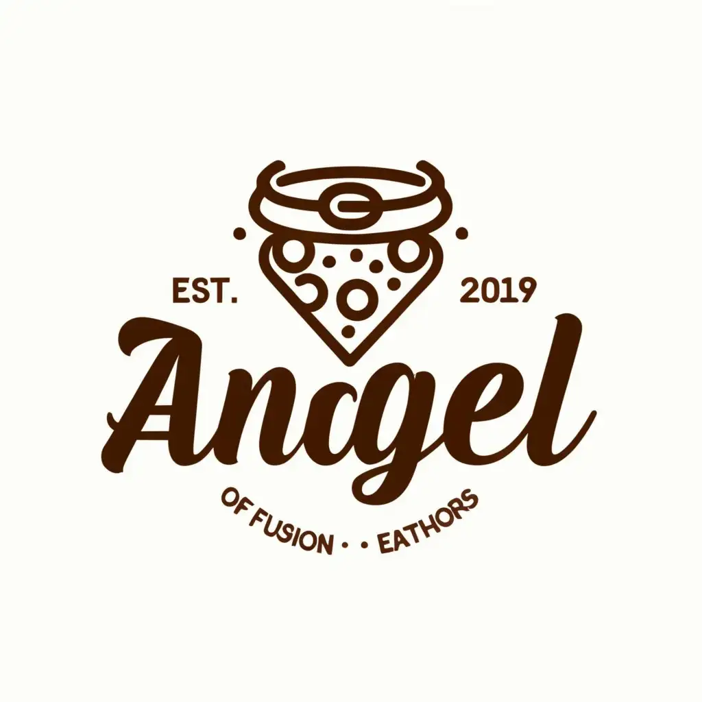 a logo design,with the text "Angel", main symbol:pizza,Moderate,clear background