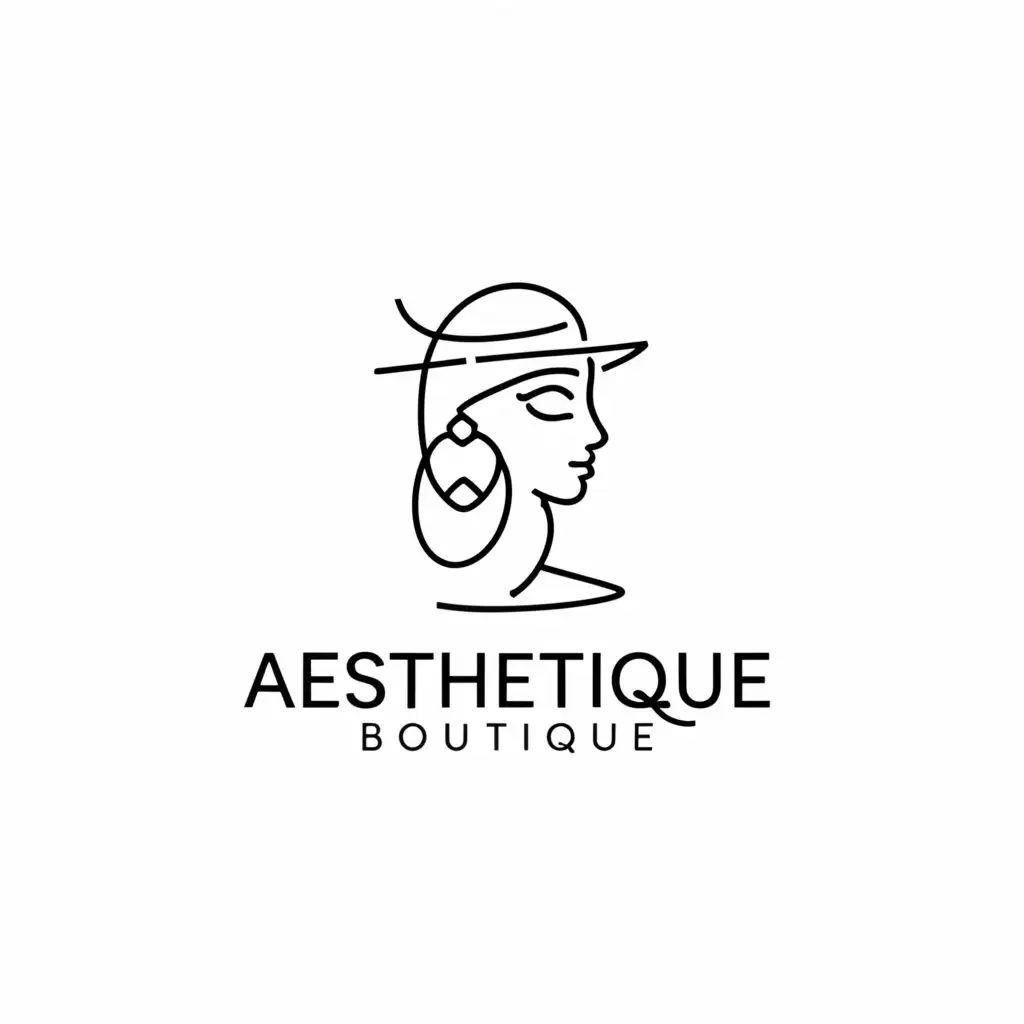 a logo design,with the text "Aesthetique Boutique", main symbol:Lady,Minimalistic,clear background