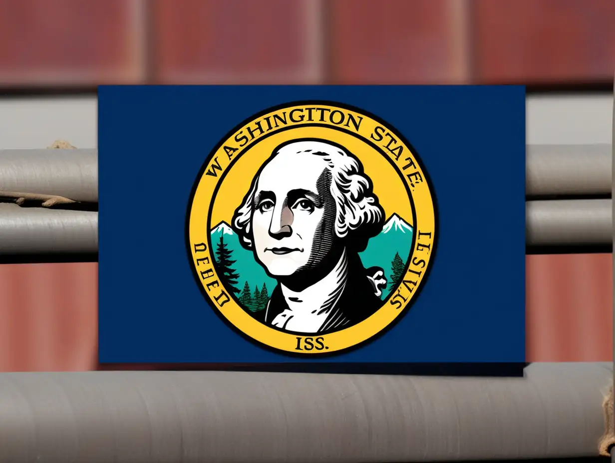Washington state flag bumper Sticker