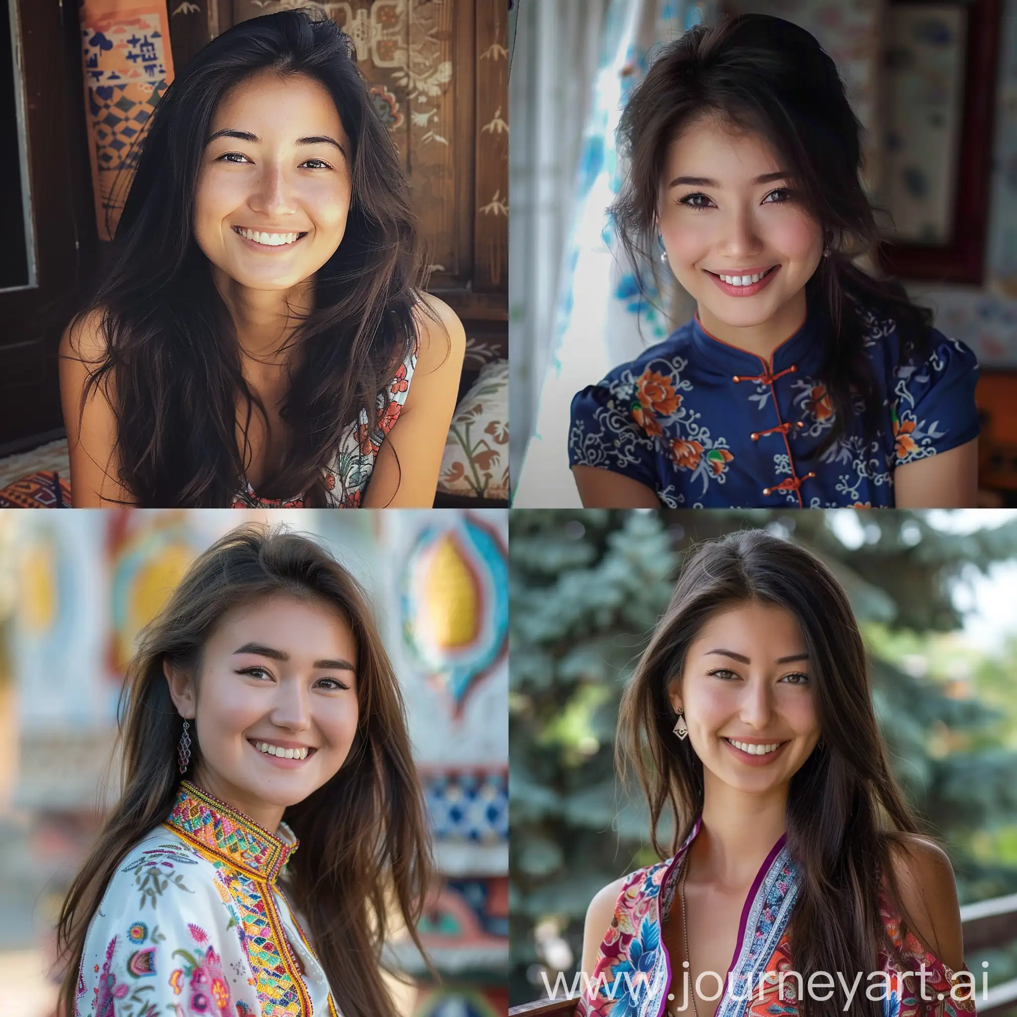 Beatiful kazakh asian girl, smiling, seductive