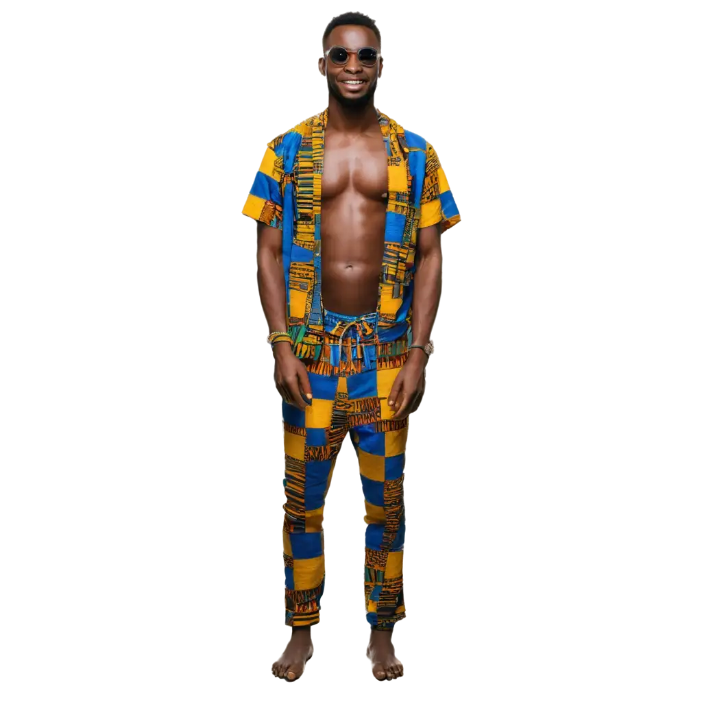 a ghanaian man in kente cloth