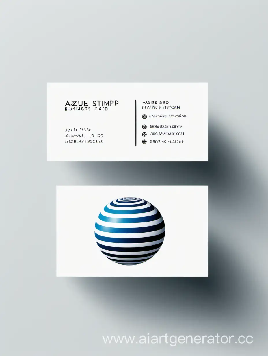 Elegant-Azure-Striped-Business-Card-with-Simple-Black-Border
