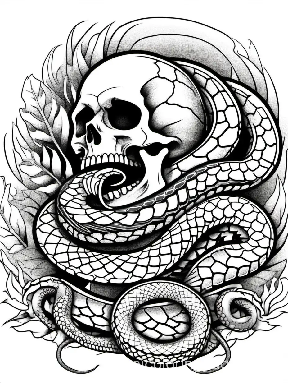 Hardcore-Skull-and-Snake-Tattoo-Design