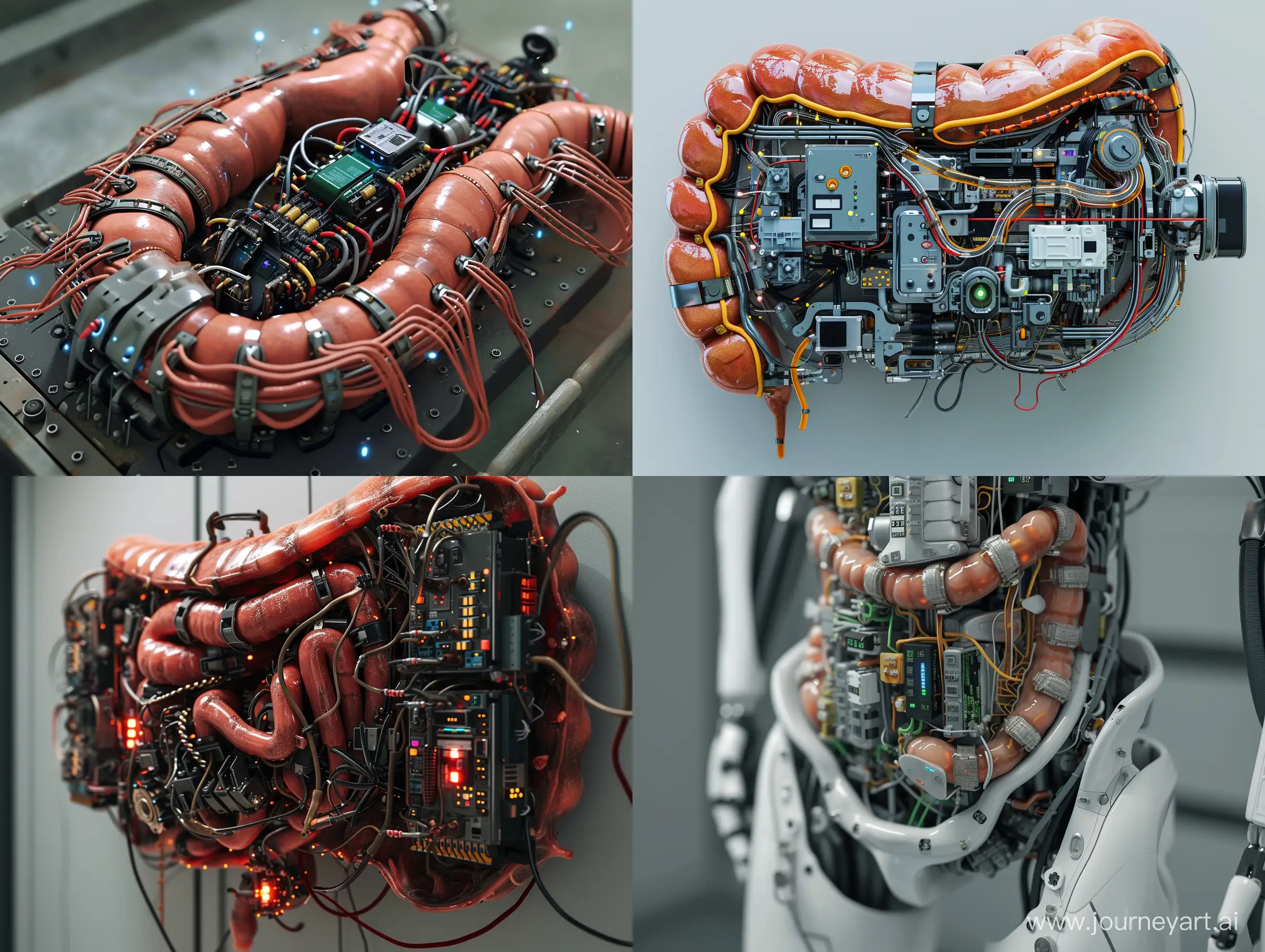 Replaced human stomach with machines and batteries, realistic