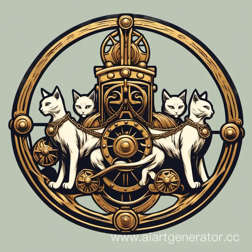 Логотип колесница фрейи запряженная кошками