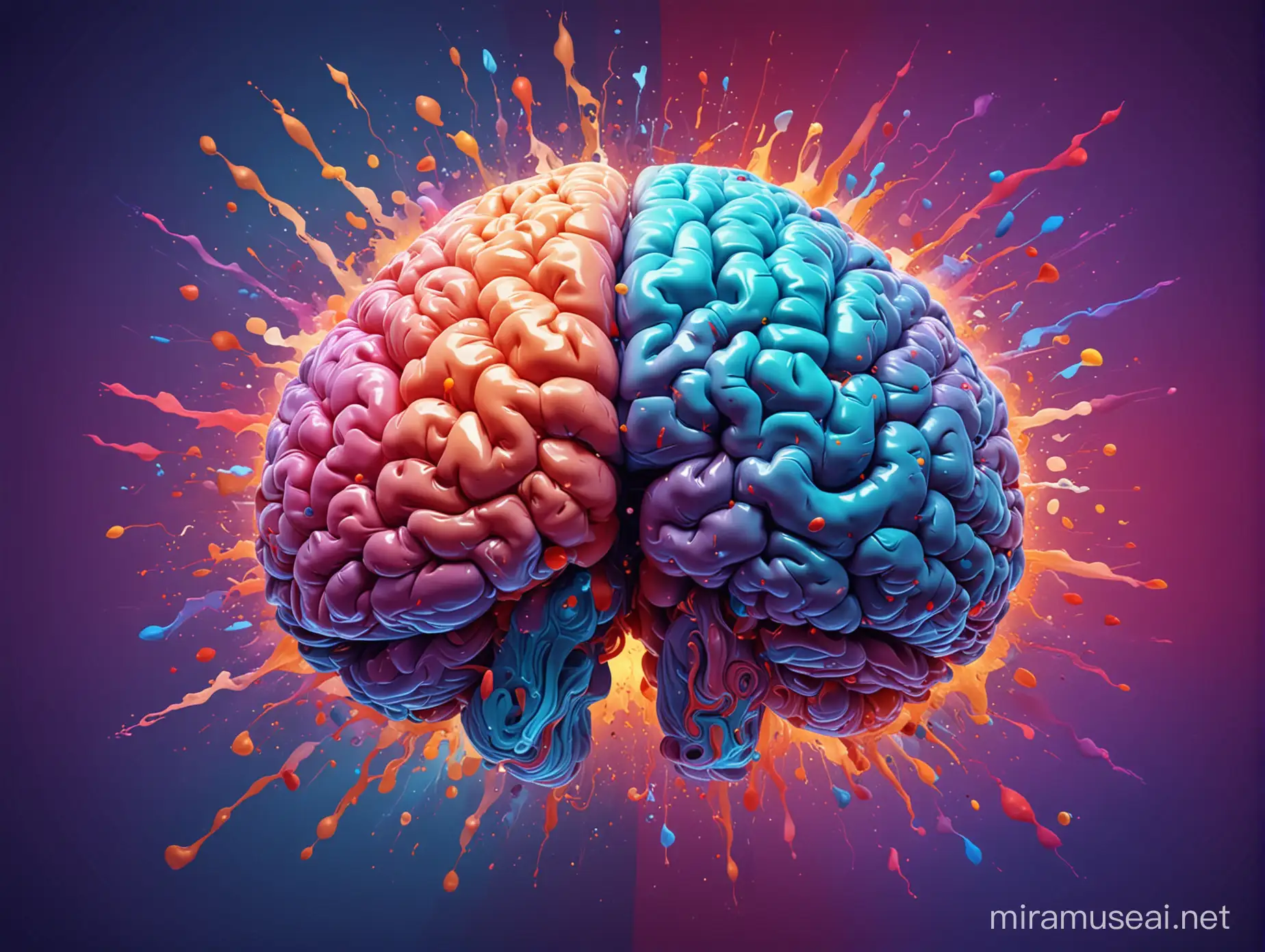 colorful, vibrant, abstract background, brain
