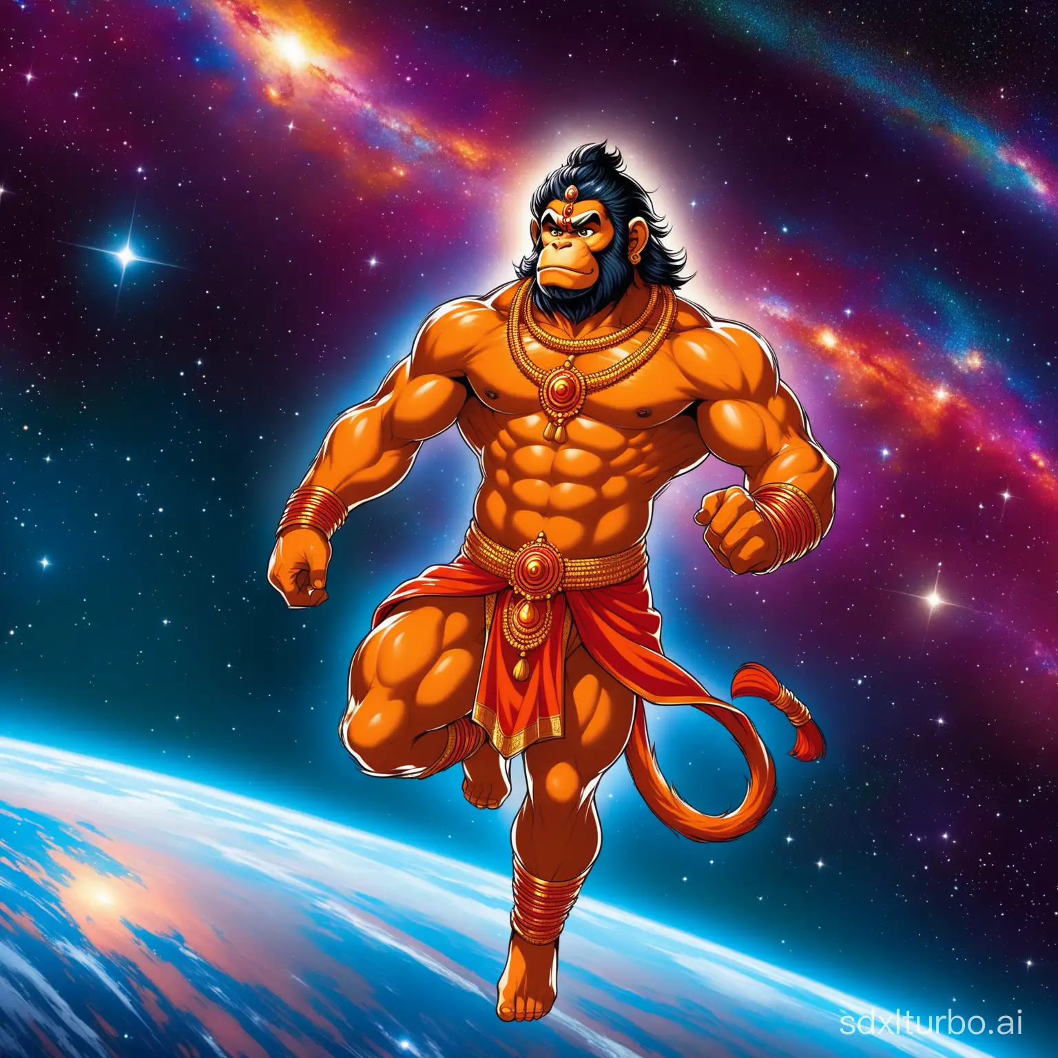 hanuman look like marvel superhero in space 