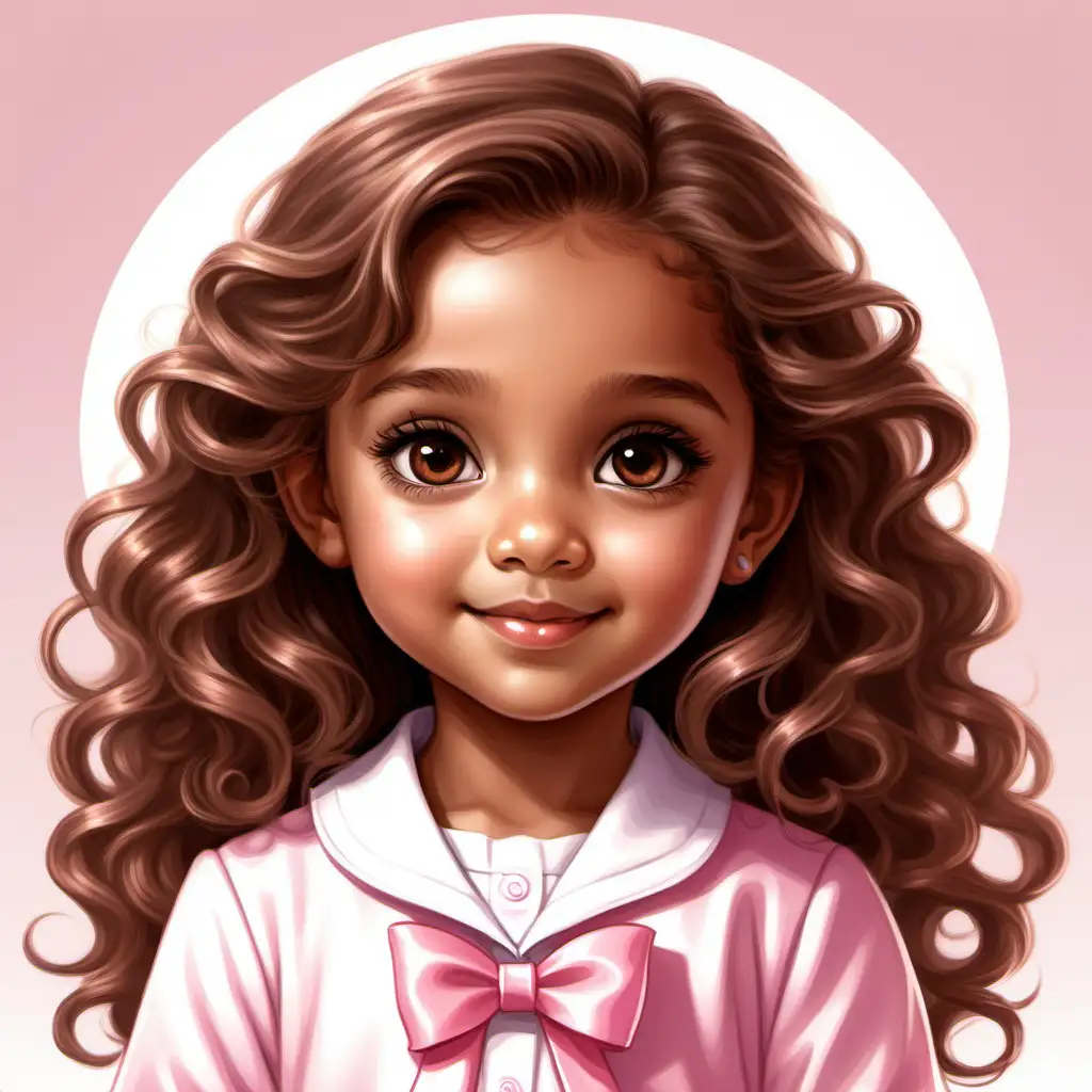 Adorable 5YearOld Girl in Angelic Business Attire Cute Childrens Book Illustration