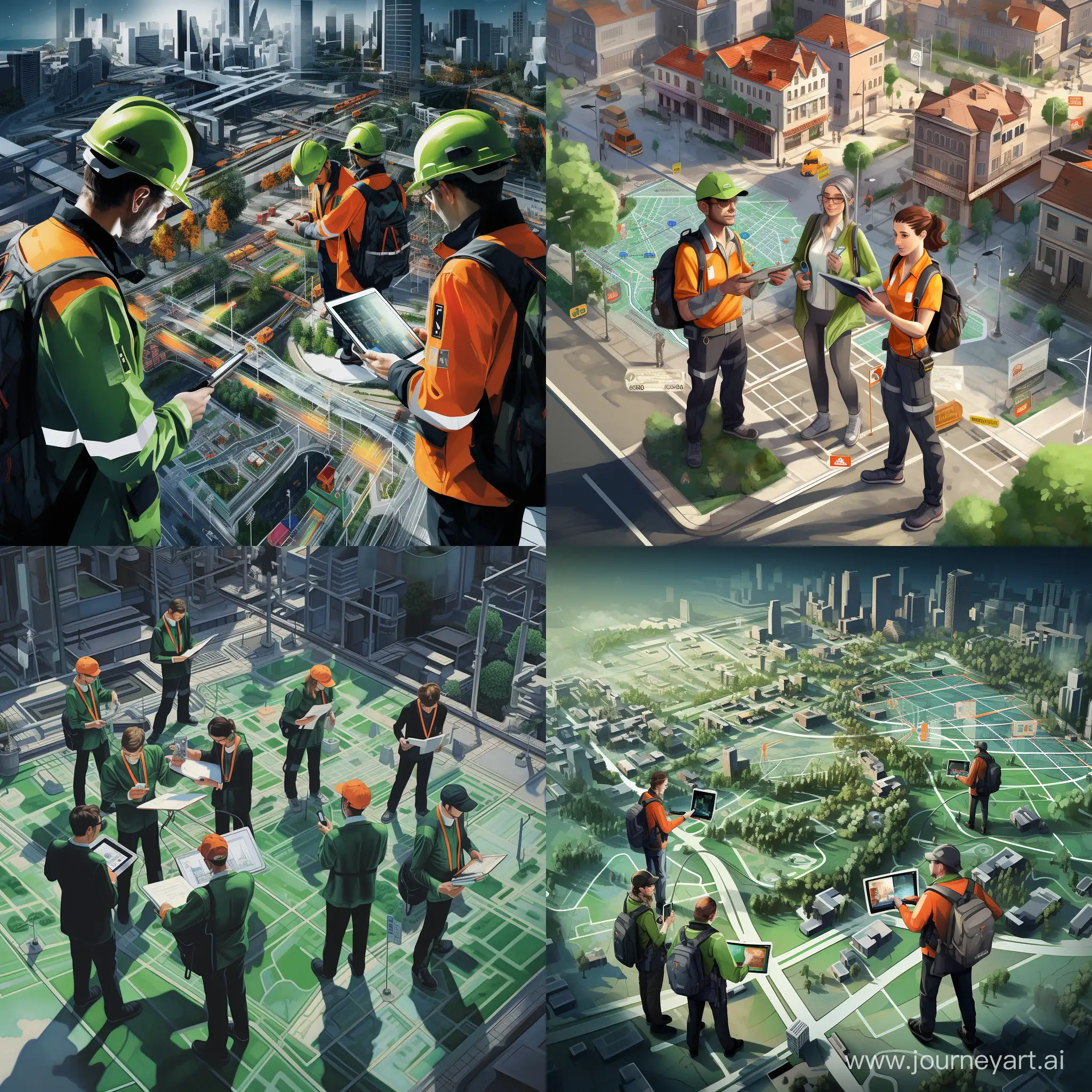 City-Engineers-in-Green-Uniforms-Navigate-Colorful-GeoZones