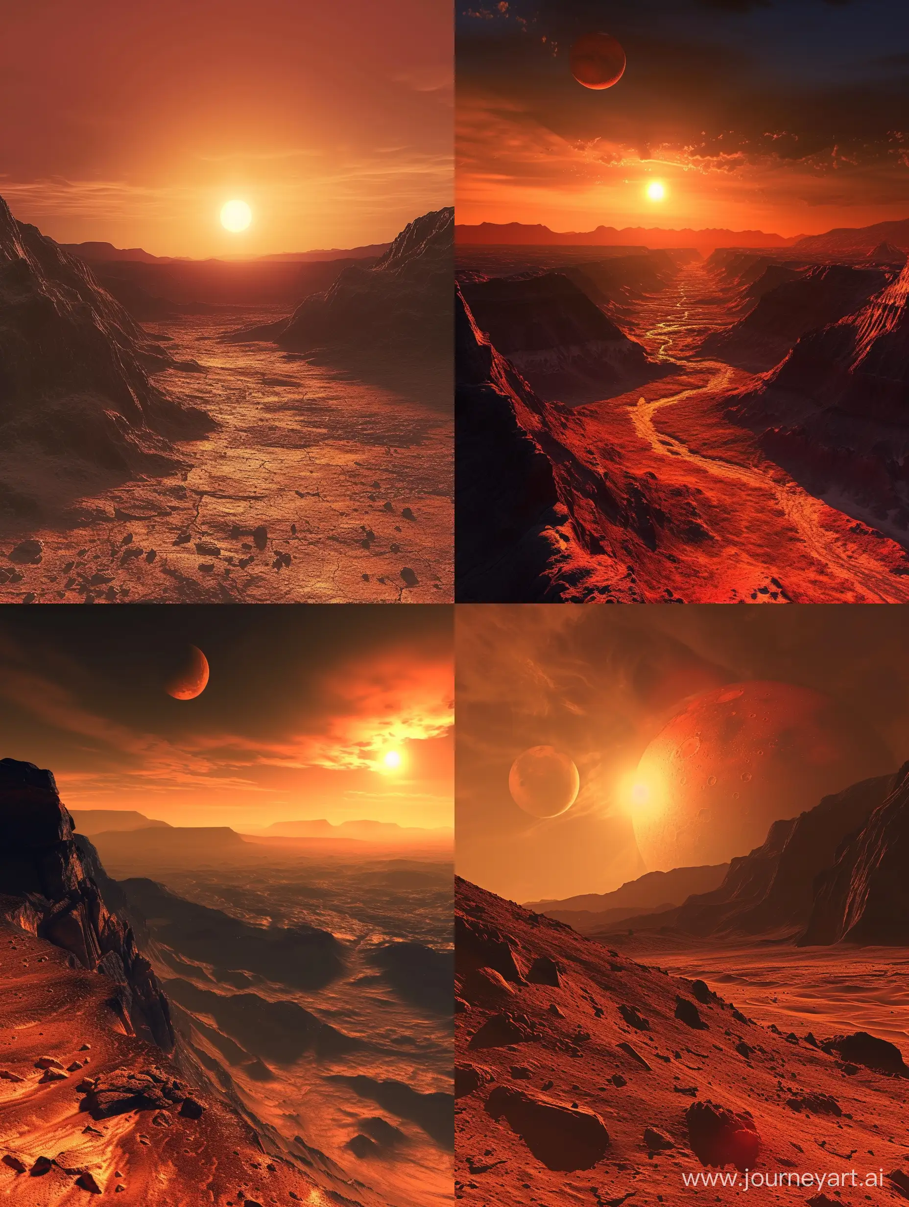 Закат солнца на планете Марс