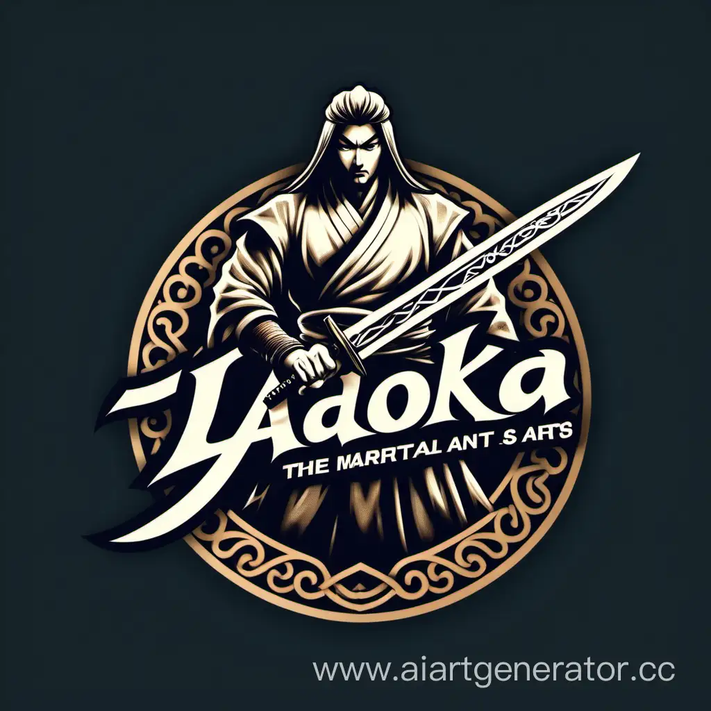 Иайдока | мастер боевых сайтов \ Мастер иайдока рассекает мечом иайто логотип с арабеской в формате домена Фамилия.ИО