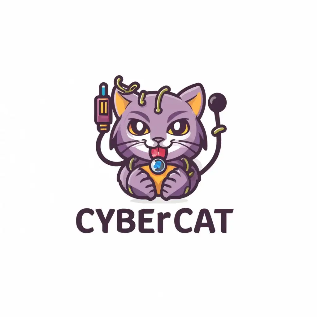 LOGO-Design-For-Cyber-Cat-Purple-Palette-with-a-Cute-Cat-and-Mouse-Symbolizing-Internet-Security