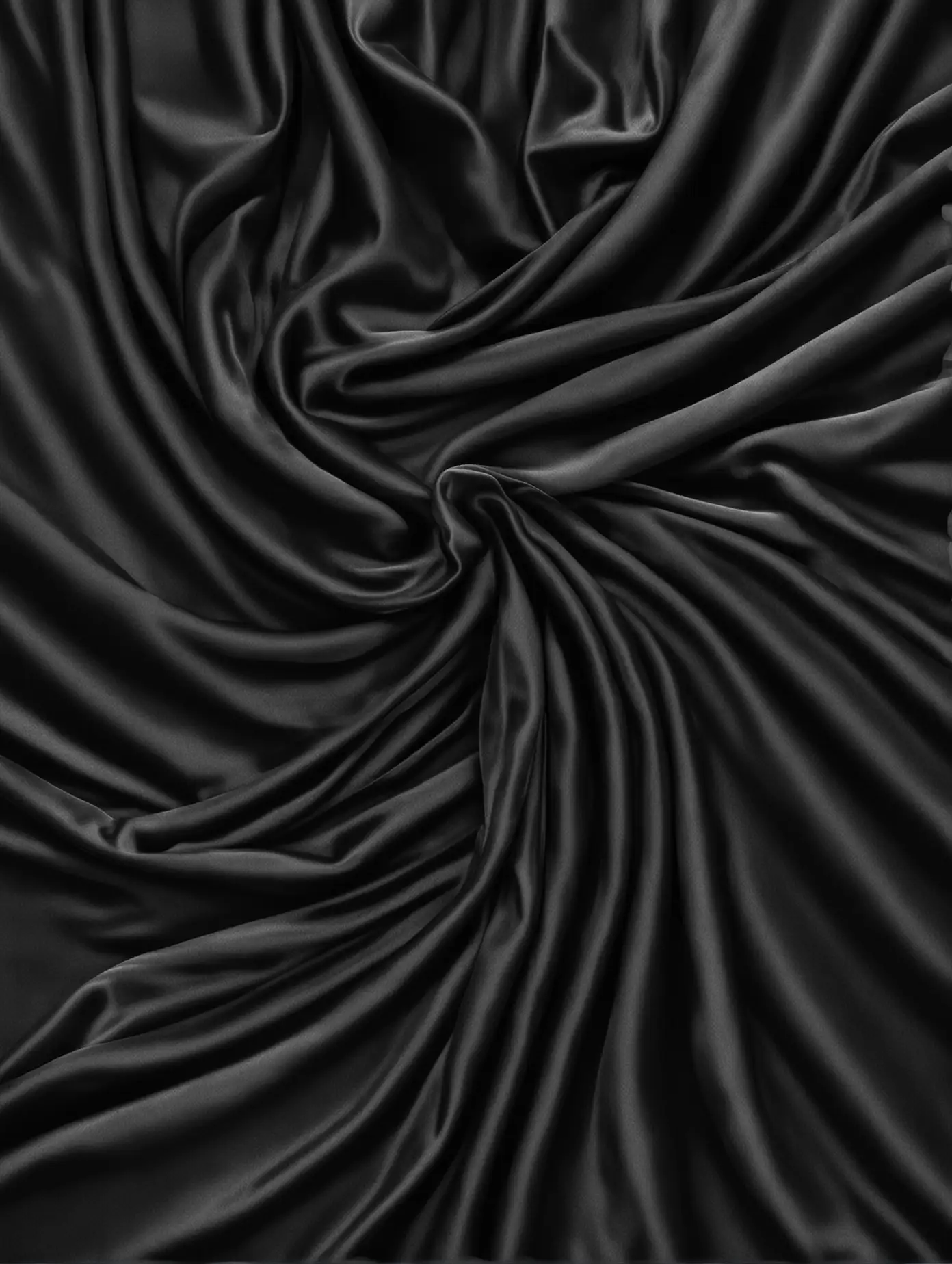 hyperrealistic black draped velvet fabric