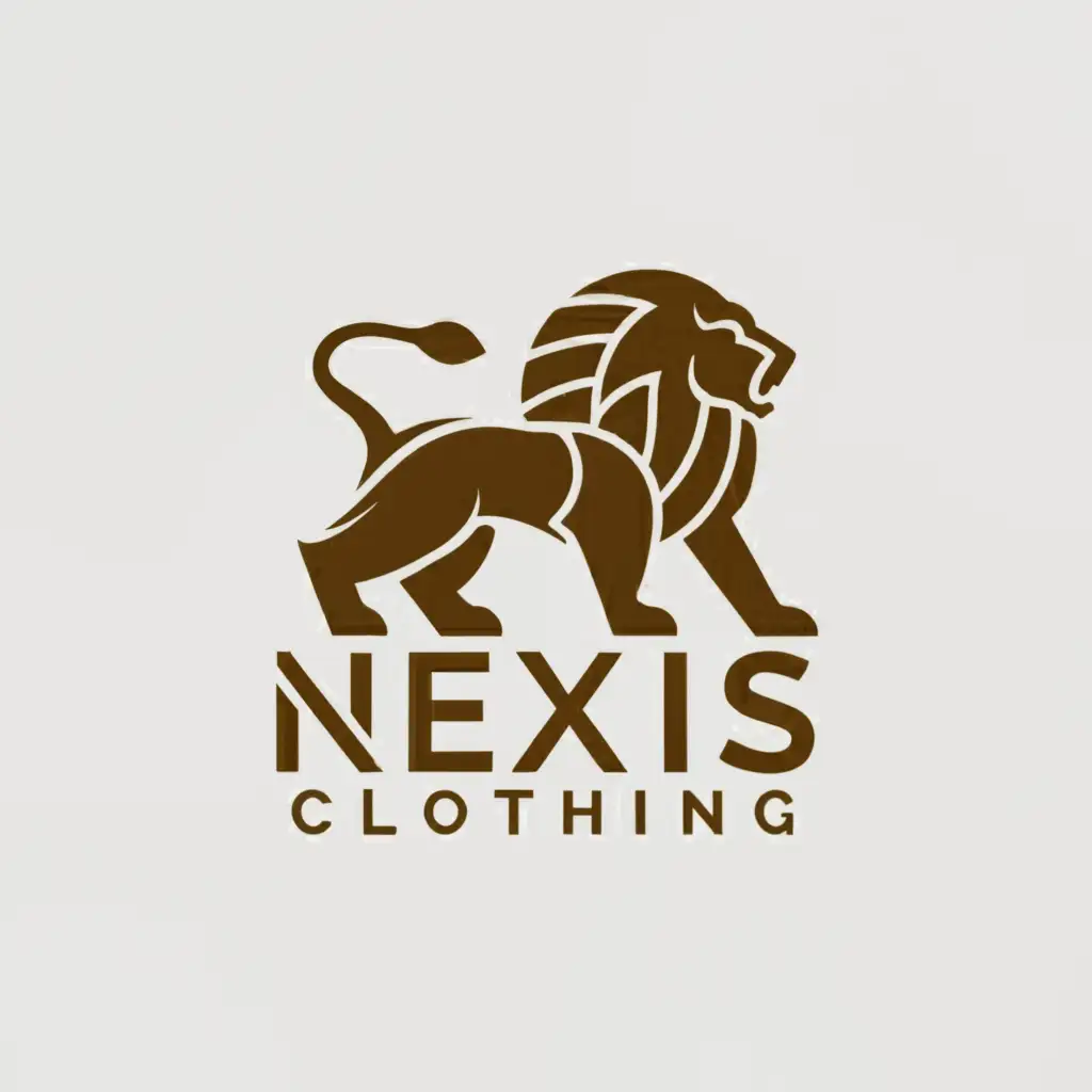 a logo design,with the text "NEXIS CLOTHING", main symbol:lion,complex,be used in Retail industry,clear background