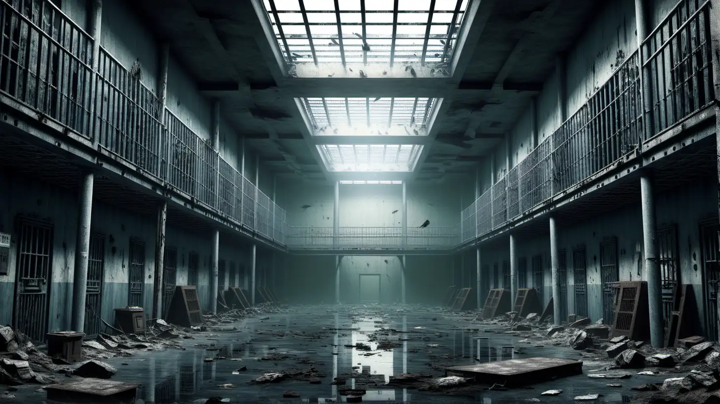 Desolate Prison Landscape in PostApocalyptic SciFi World
