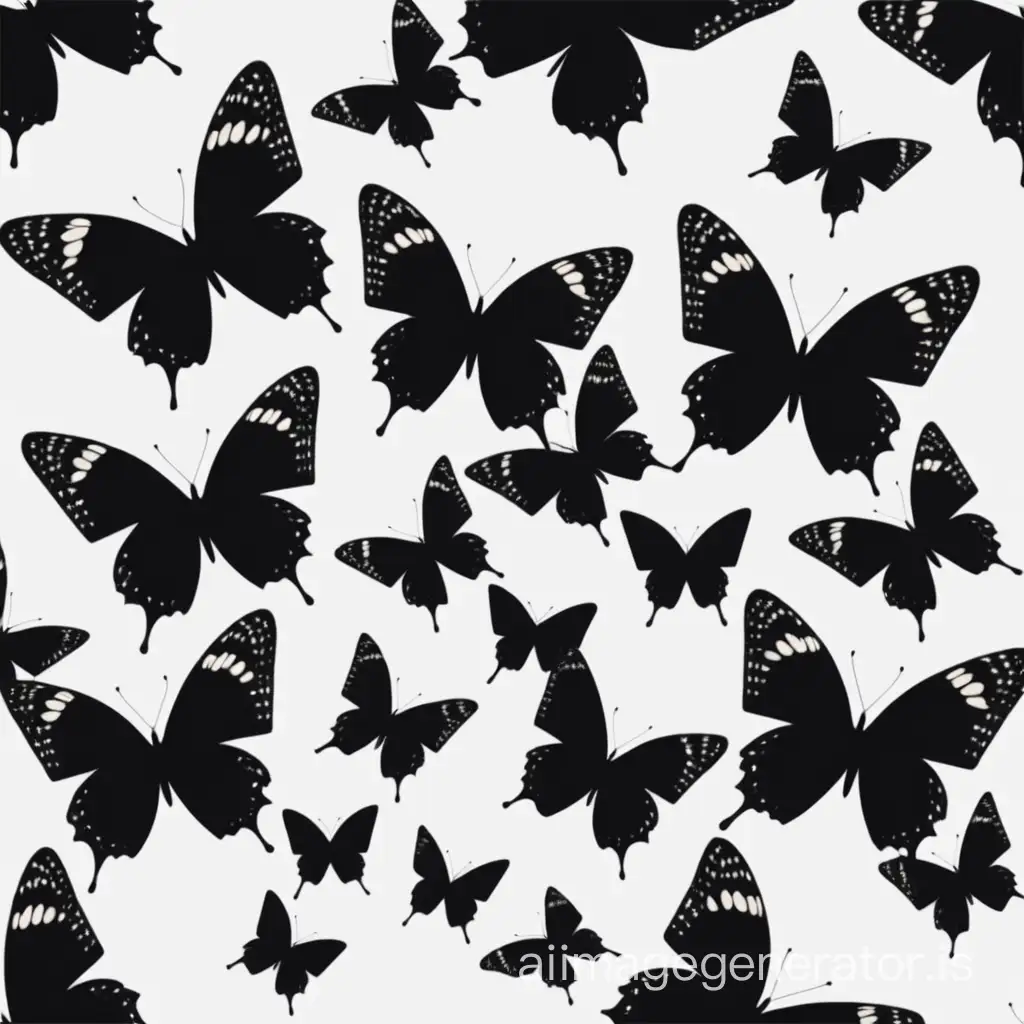 Black butterflies flutter