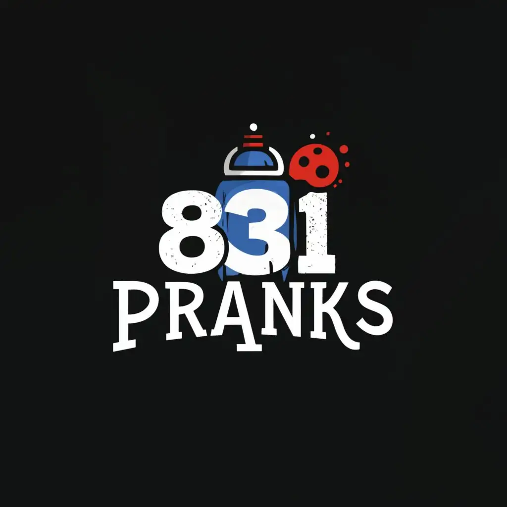 a logo design,with the text "831 pranks ", main symbol:spray paint,Moderate,clear background