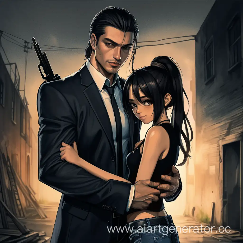 Mysterious-Mafia-Couple-in-a-Dark-Setting-with-Contrasting-Emotions